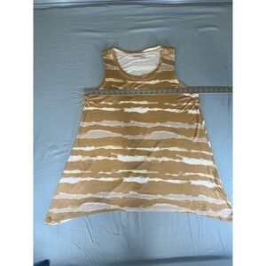 LOGO by Lori Goldstein‎ tie dye Print tan/white Tank  Sleeveless Top - Size 1X
